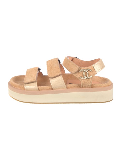 Chanel 2022 Interlocking CC Logo Slingback Sandals