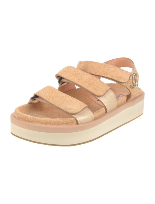 Chanel 2022 Interlocking CC Logo Slingback Sandals