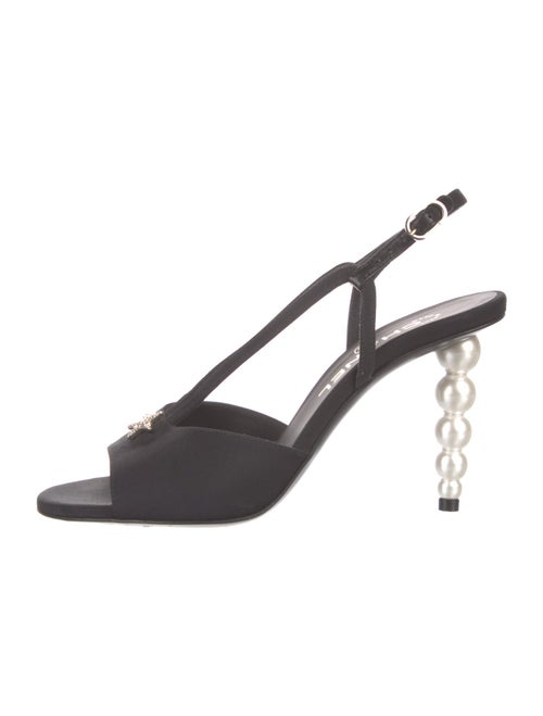 Chanel 2023 Faux Pearl Accents Slingback Sandals
