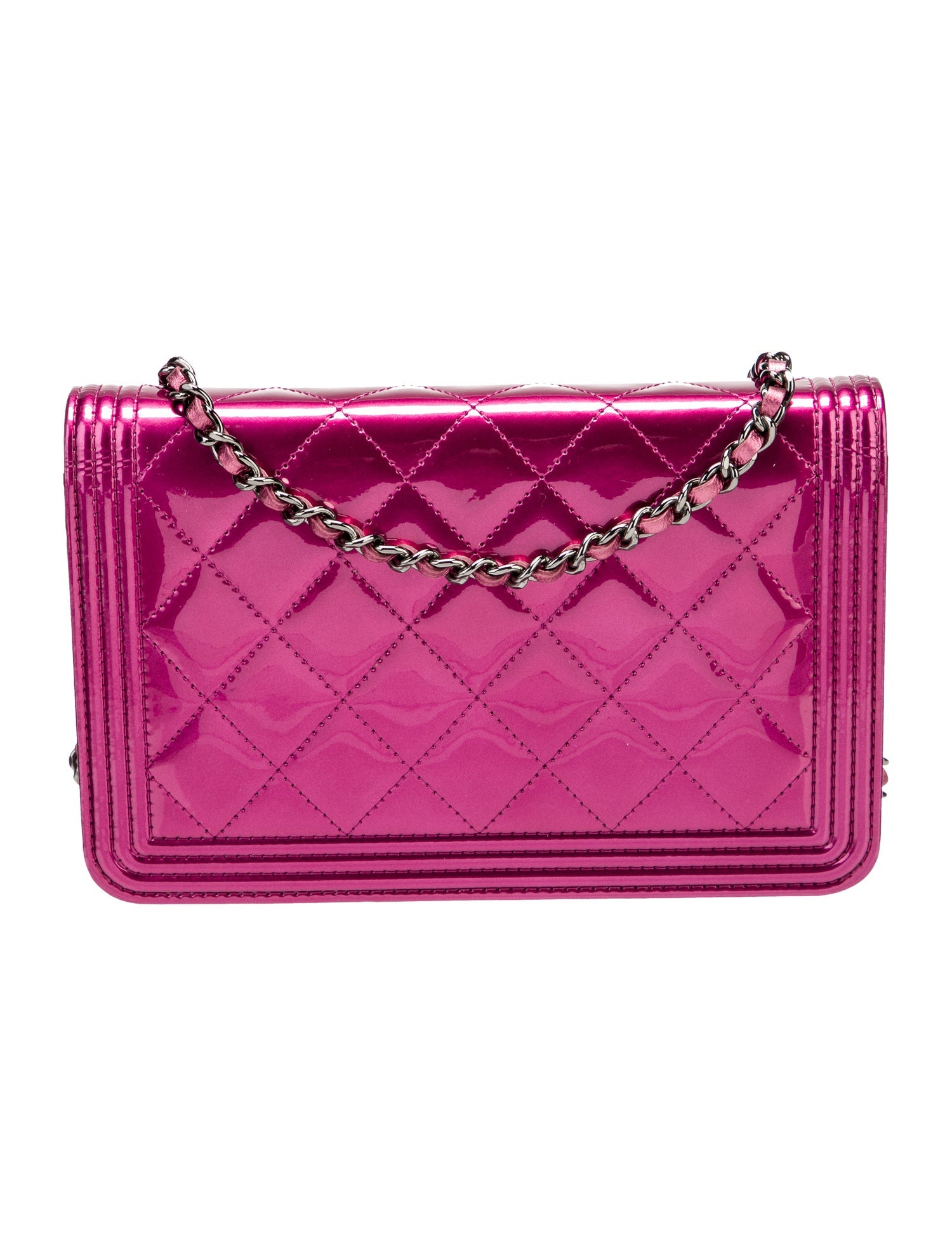 Chanel Patent Boy Wallet On Chain