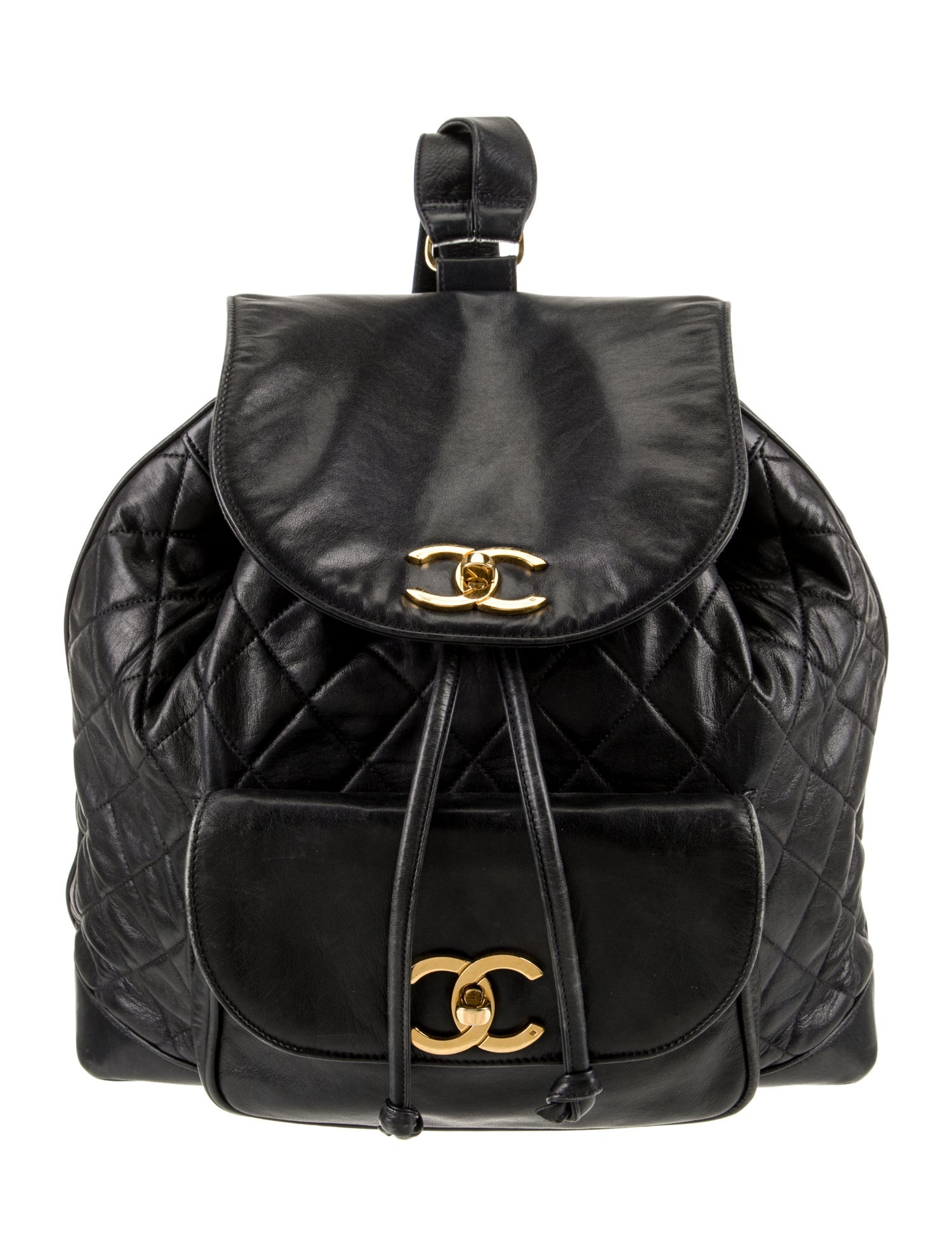 Chanel CC Quilted Drawstring Backpack