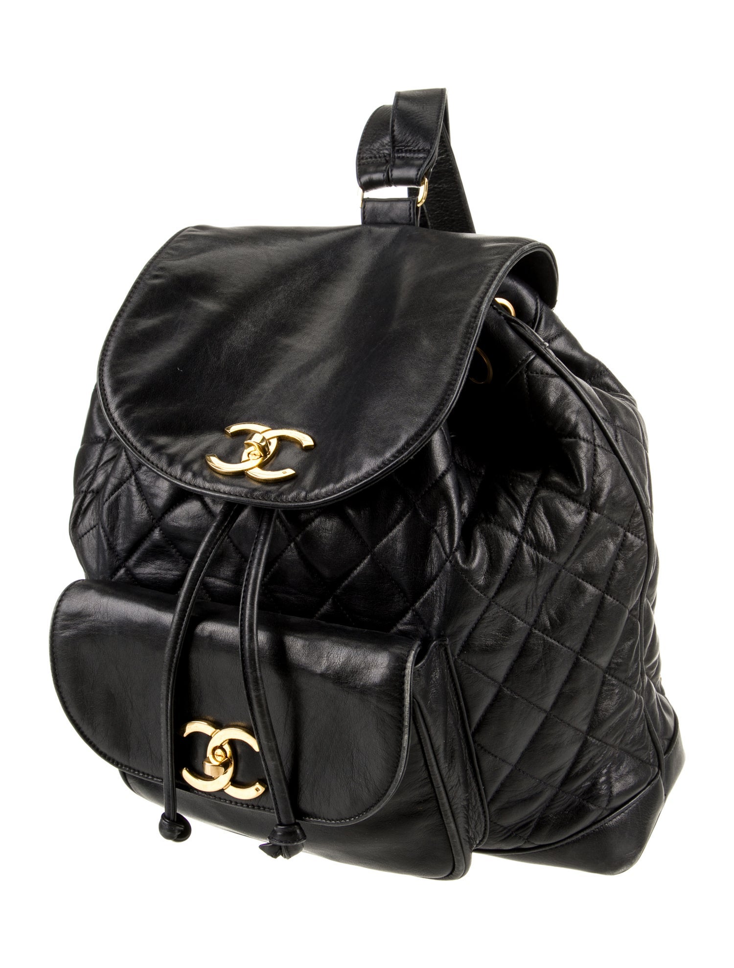 Chanel CC Quilted Drawstring Backpack