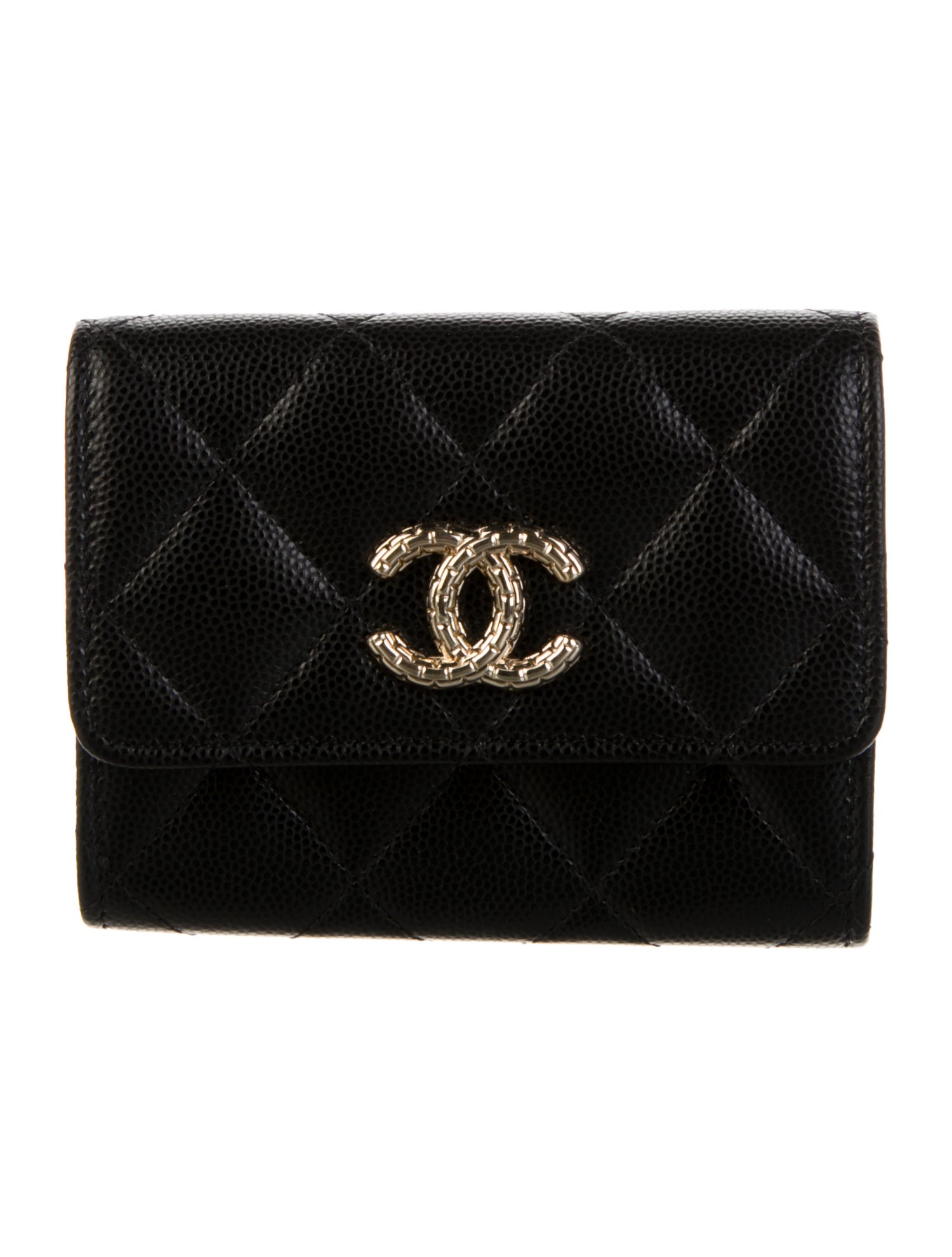 Chanel 2022 Interlocking CC Logo Compact Wallet