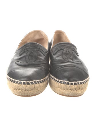 Chanel Interlocking CC Logo Lambskin Espadrilles
