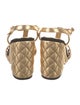 Chanel 2022 Interlocking CC Logo T-Strap Sandals