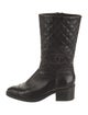 Chanel Interlocking CC Logo Patent Leather Moto Boots