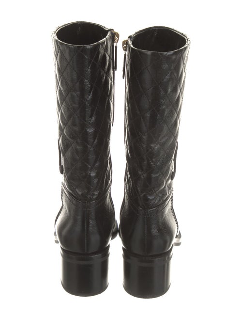 Chanel Interlocking CC Logo Patent Leather Moto Boots