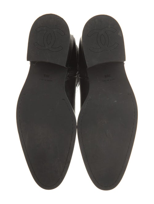 Chanel Interlocking CC Logo Patent Leather Moto Boots