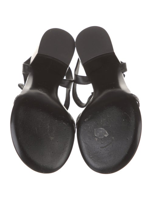 Chanel Interlocking CC Logo Leather T-Strap Sandals