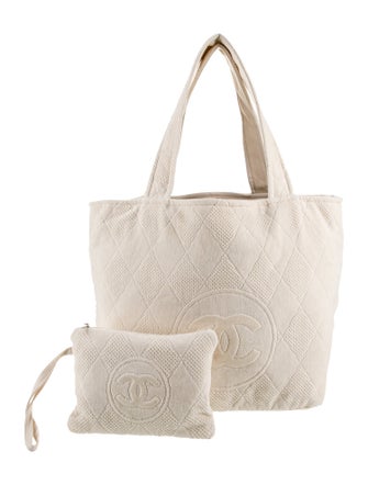 Chanel 2023 Terry Cloth Beach Tote Set