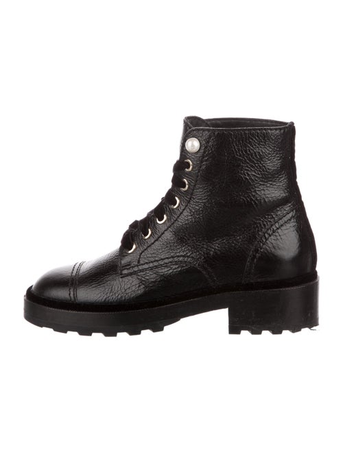 Chanel Interlocking CC Logo Calfskin Combat Boots