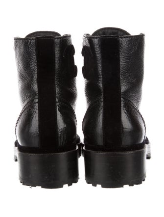 Chanel Interlocking CC Logo Calfskin Combat Boots