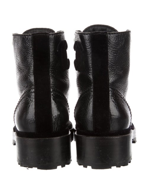 Chanel Interlocking CC Logo Calfskin Combat Boots