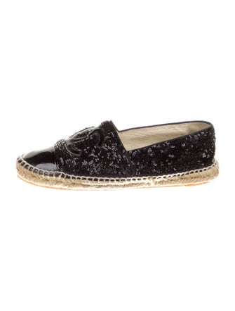 Chanel Interlocking CC Logo Sequins Espadrilles