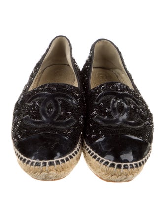 Chanel Interlocking CC Logo Sequins Espadrilles