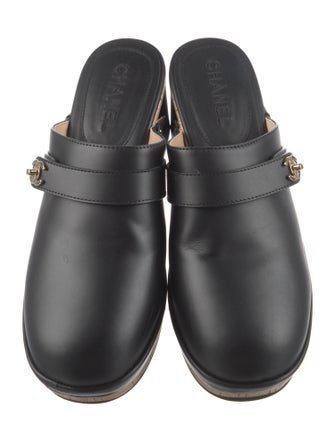 Chanel Interlocking CC Logo Calfskin Mules