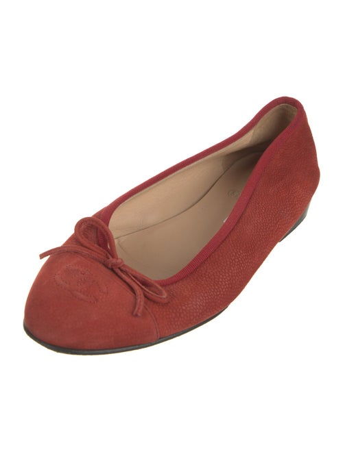 Chanel Interlocking CC Logo Suede Ballet Flats