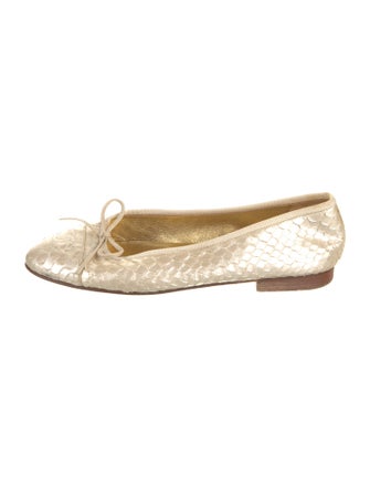 Chanel Interlocking CC Logo Python Ballet Flats