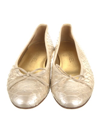 Chanel Interlocking CC Logo Python Ballet Flats