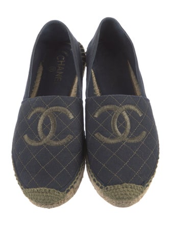 Chanel Interlocking CC Logo Canvas Espadrilles