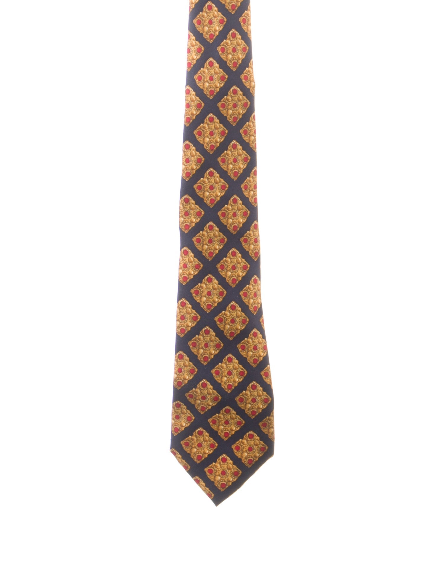 Chanel Silk Gripoix Print Wide Tie