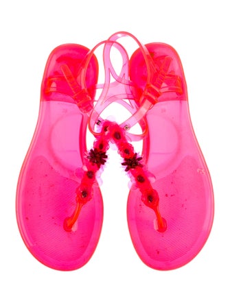 Chanel 2016 Interlocking CC Logo T-Strap Sandals