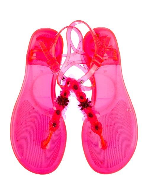 Chanel 2016 Interlocking CC Logo T-Strap Sandals