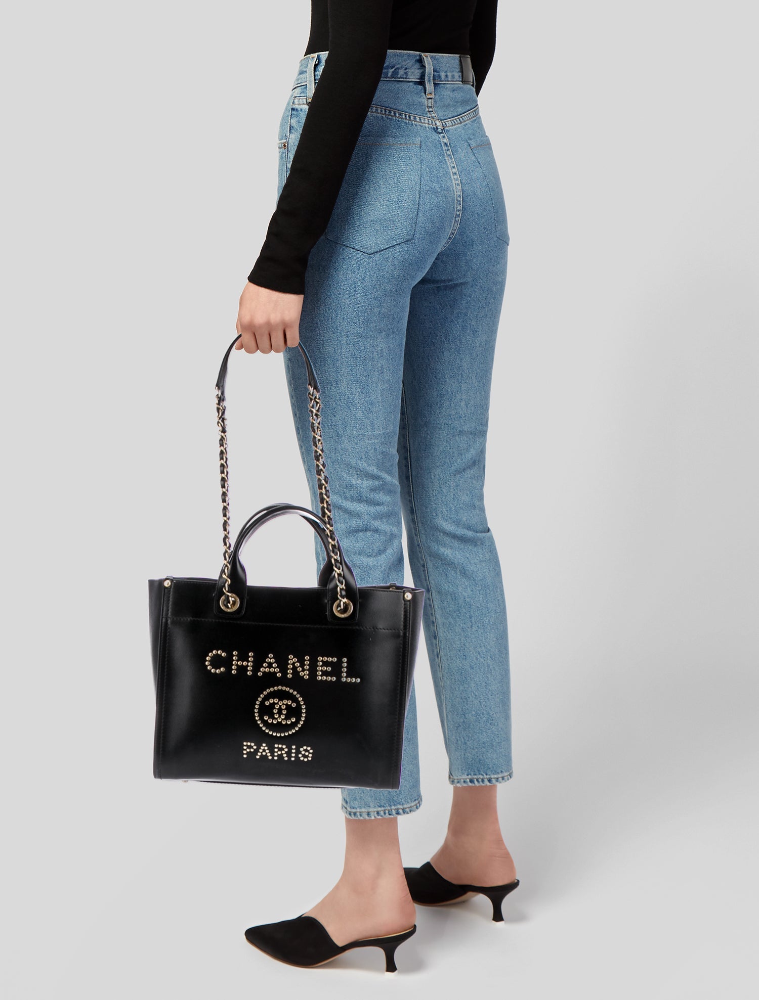 Chanel Small Studded Deauville Tote