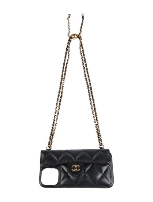 Chanel Pearl Crush iPhone 12 Case w/ Chain