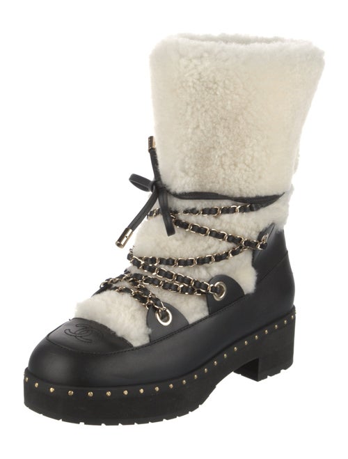 Chanel 2022 Interlocking CC Logo Combat Boots