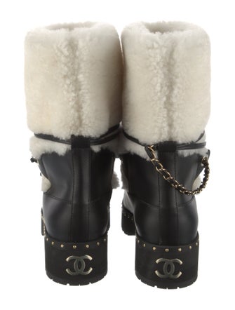 Chanel 2022 Interlocking CC Logo Combat Boots