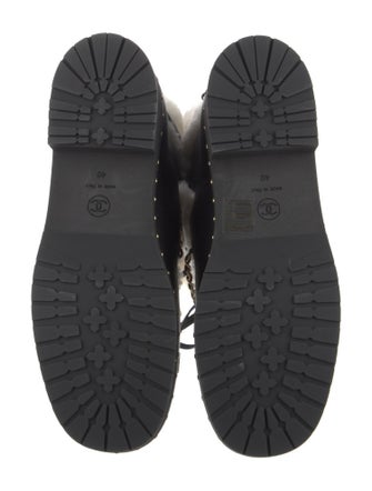 Chanel 2022 Interlocking CC Logo Combat Boots
