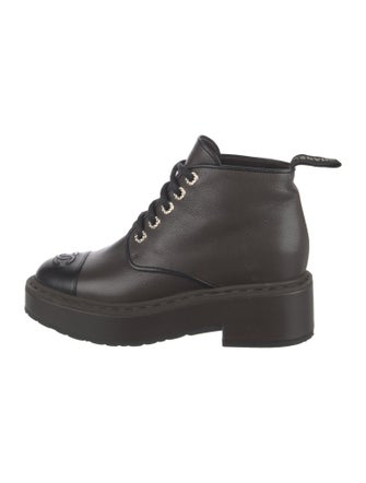Chanel 2020 Interlocking CC Logo Combat Boots