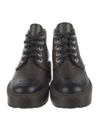 Chanel 2020 Interlocking CC Logo Combat Boots