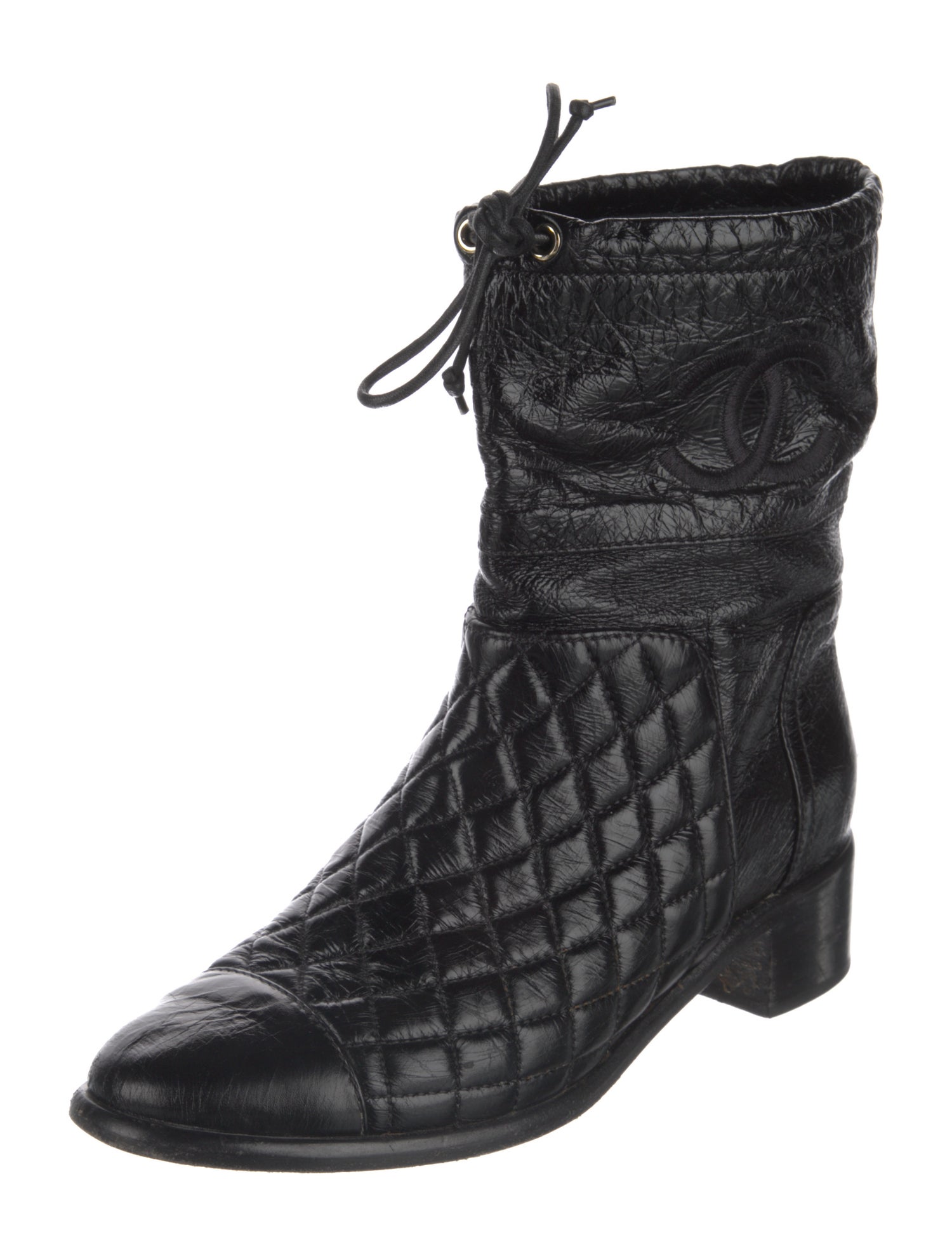 Chanel 2018 Interlocking CC Logo Combat Boots