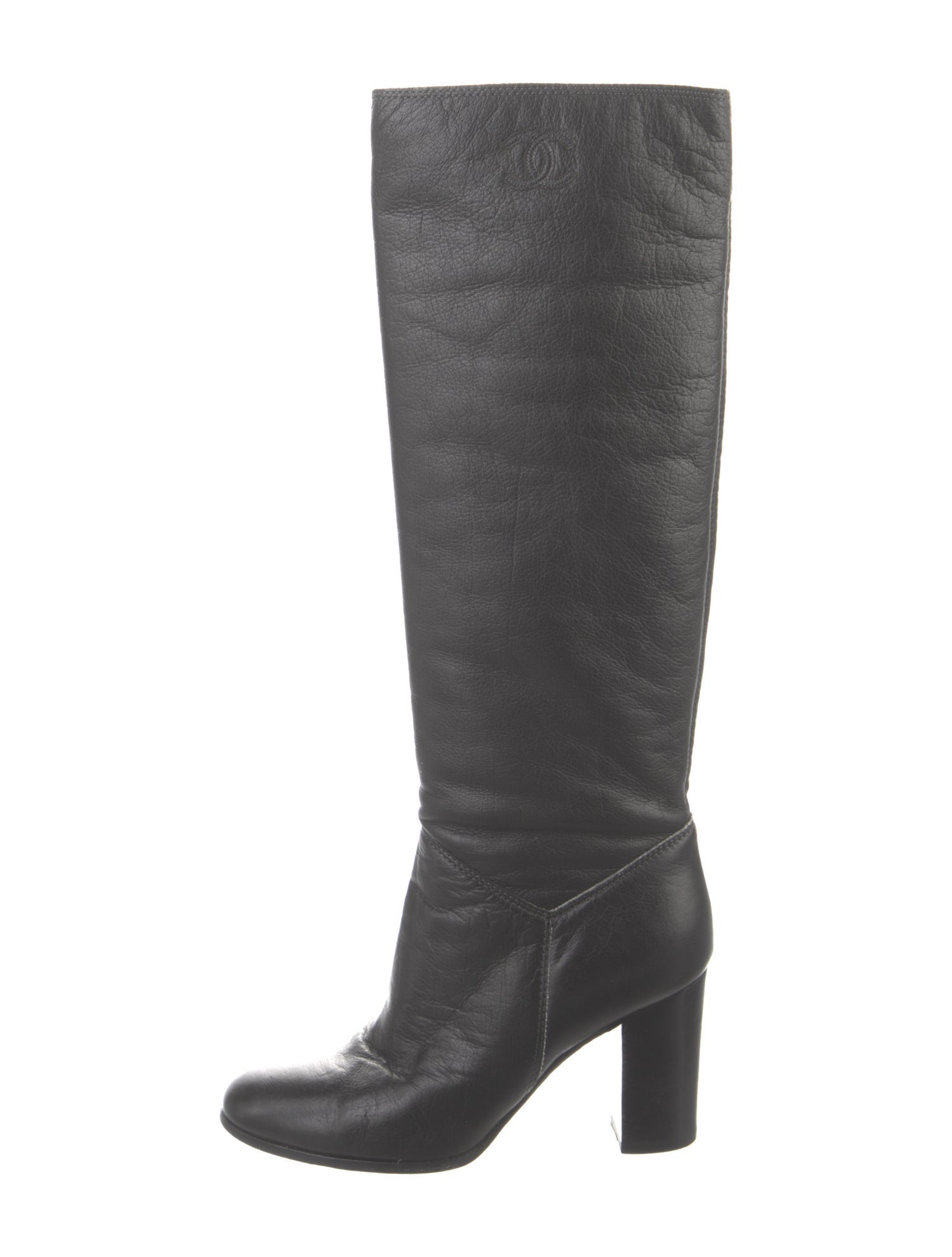 Chanel Interlocking CC Logo Leather Boots