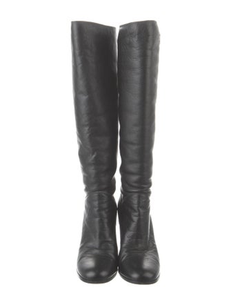 Chanel Interlocking CC Logo Leather Boots