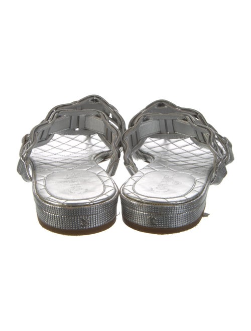 Chanel Interlocking CC Logo Patent Leather Slides