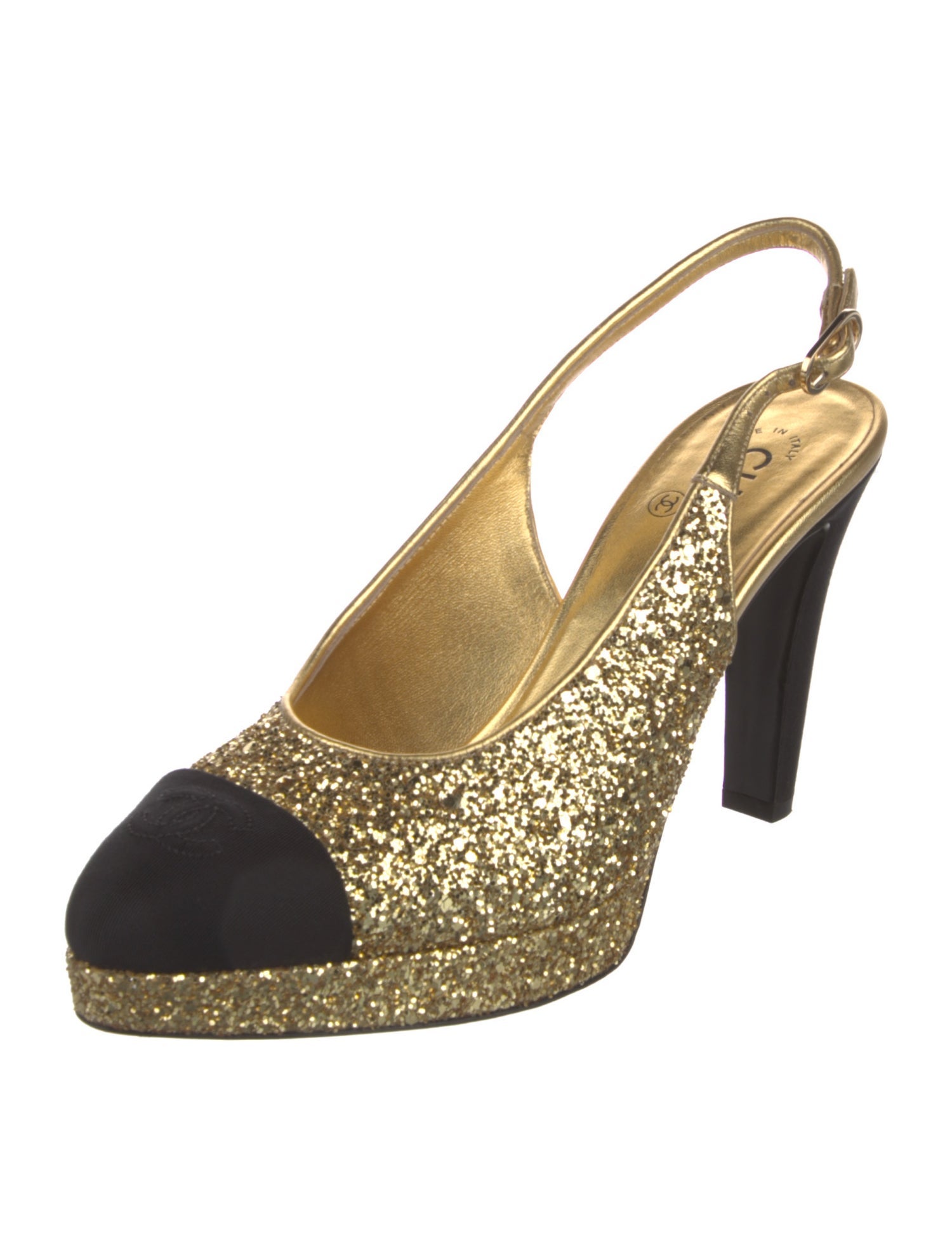 Chanel 2021 Interlocking CC Logo Slingback Pumps