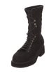 Chanel Interlocking CC Logo Suede Combat Boots
