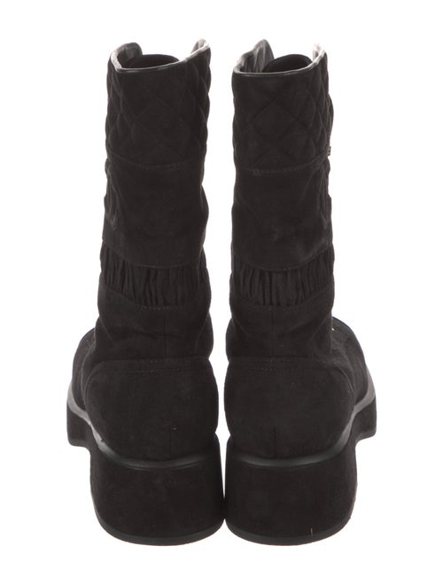 Chanel Interlocking CC Logo Suede Combat Boots