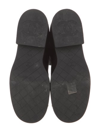 Chanel Interlocking CC Logo Suede Combat Boots