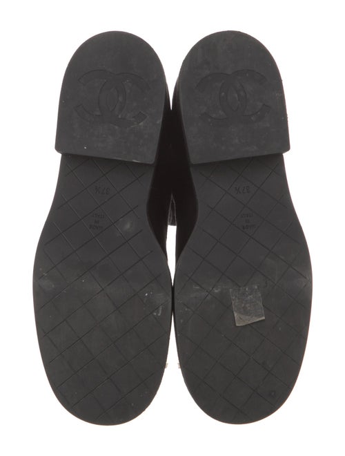 Chanel Interlocking CC Logo Suede Combat Boots