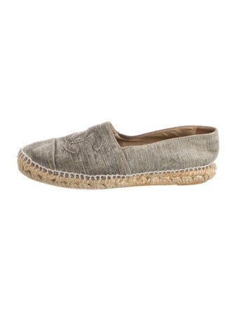 Chanel Interlocking CC Logo Suede Espadrilles
