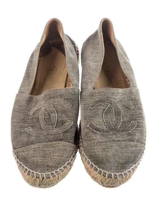 Chanel Interlocking CC Logo Suede Espadrilles