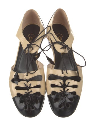 Chanel Interlocking CC Logo Leather D'Orsay Flats