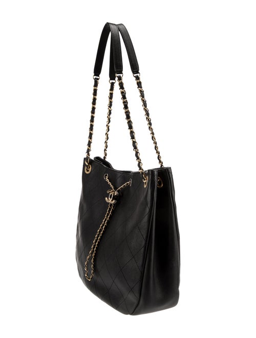 Chanel Quilted CC Drawstring Tote