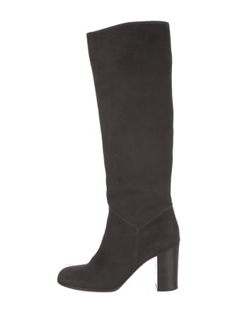 Chanel Interlocking CC Logo Suede Boots