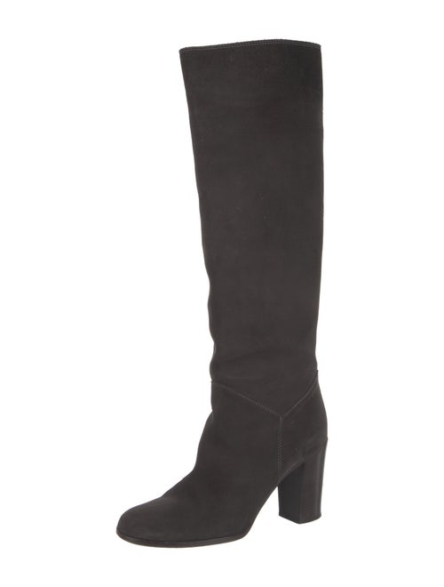 Chanel Interlocking CC Logo Suede Boots