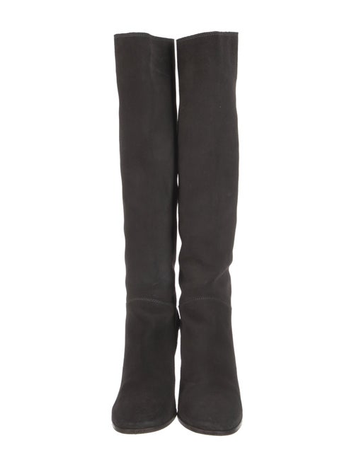 Chanel Interlocking CC Logo Suede Boots